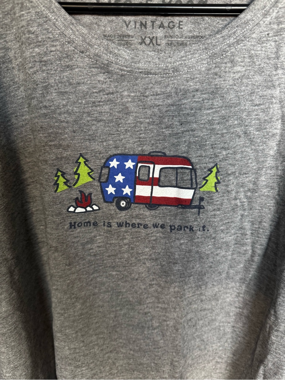 Life Is Good Vintage Camper Tee XXL Womens Grey Home Is Where We Park It Graphic - Picture 2 of 8